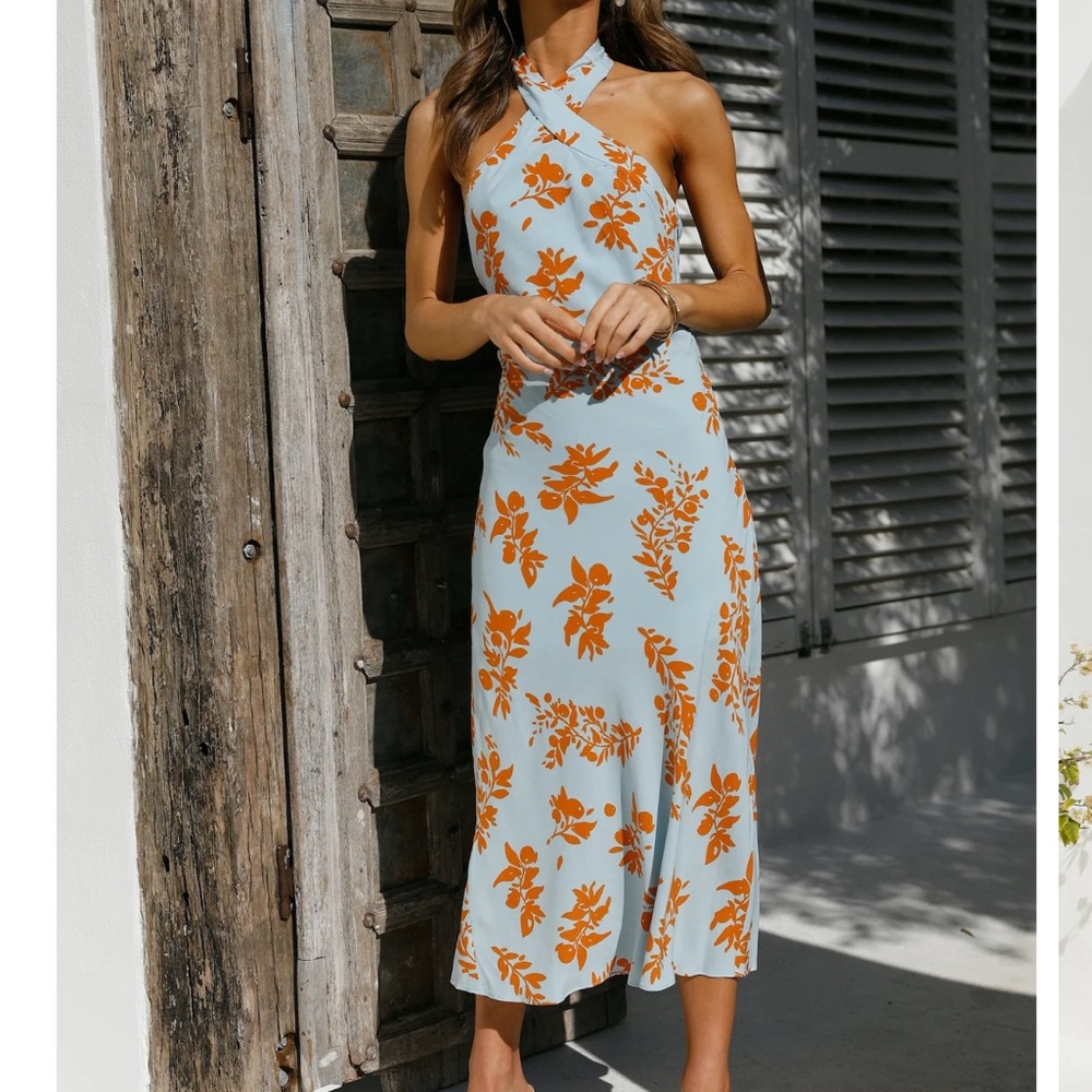 Hello Molly “Leave Me Loving You MIDI Dress Blue”